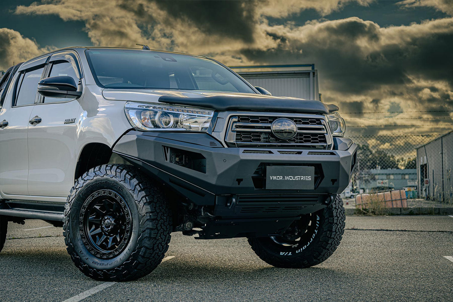 Diablo Bull Bar No Loop Toyota Hilux Bull Bar N80 Premium Lightweight VIKOR INDUSTRIES