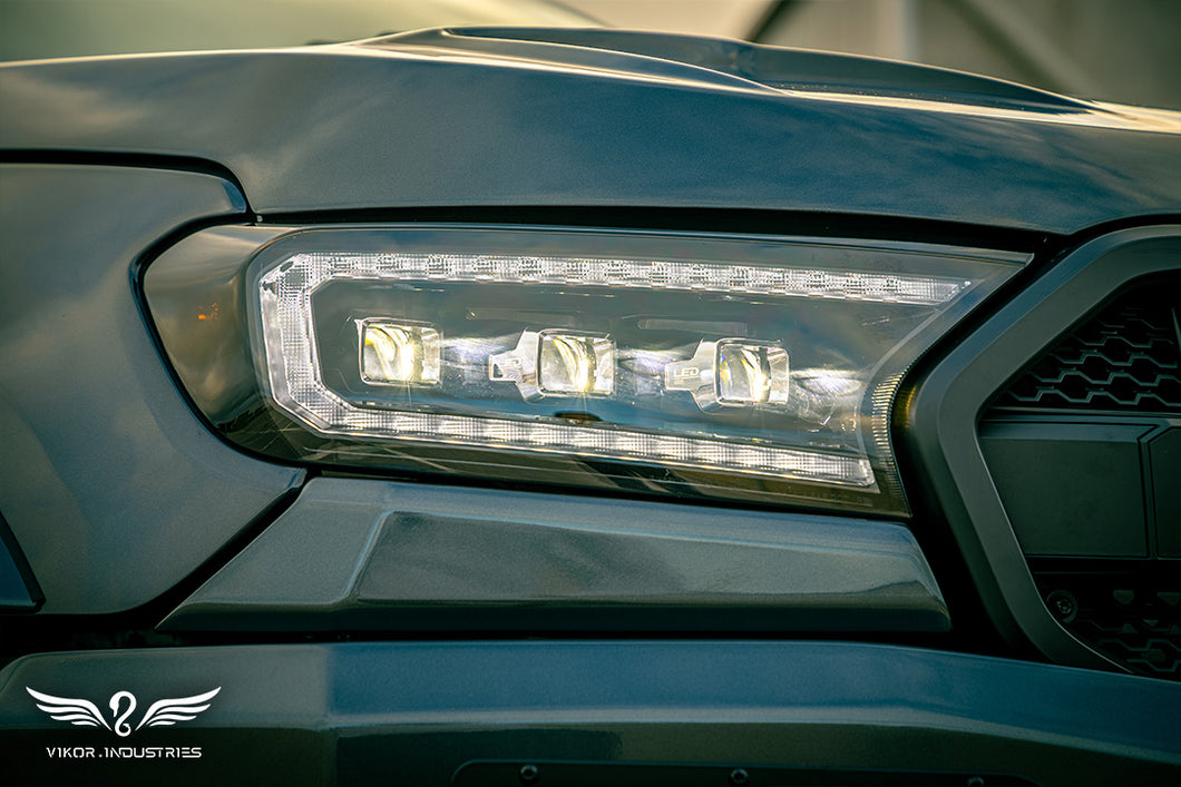 Ford Ranger Headlights - Tri Cube LED (PX2 / PX3 / Raptor / Everest)